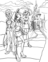 A coloring page of winx club